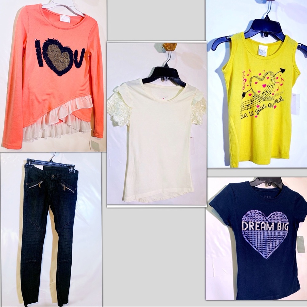 Set of 5 Pony Tails Tops & Jeans, Sz 7/8